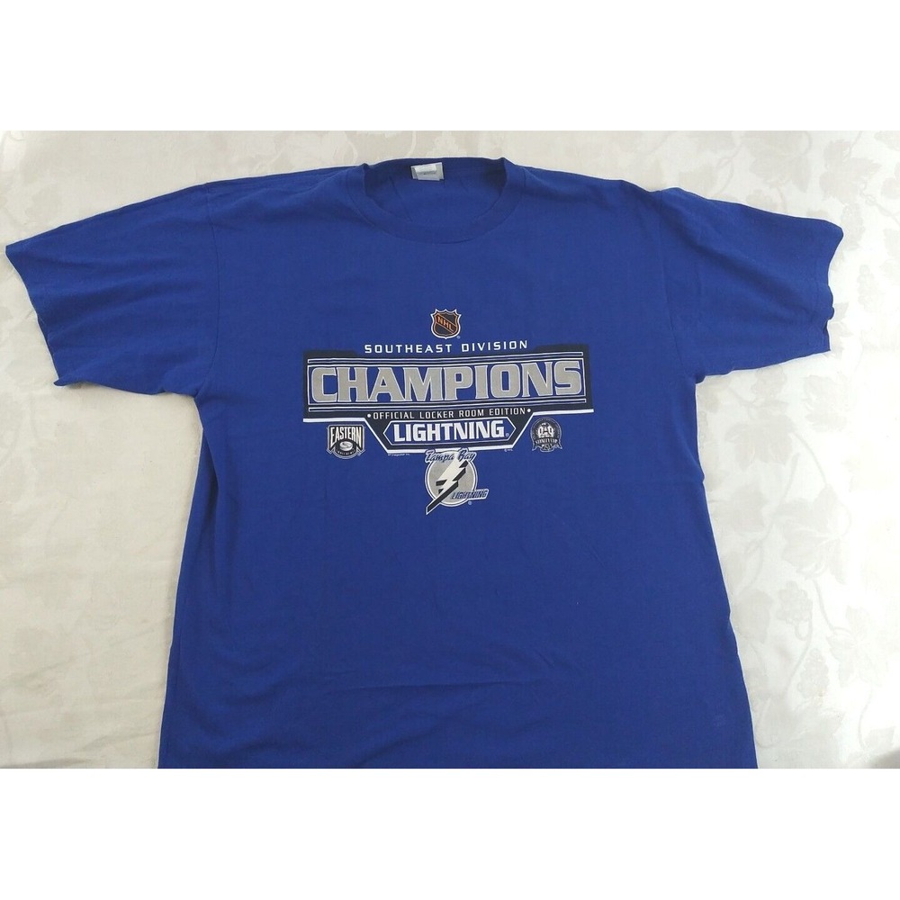 Lightening 2003 Southeast Division Champion NHL T-shirt Men's XL Blue (233)